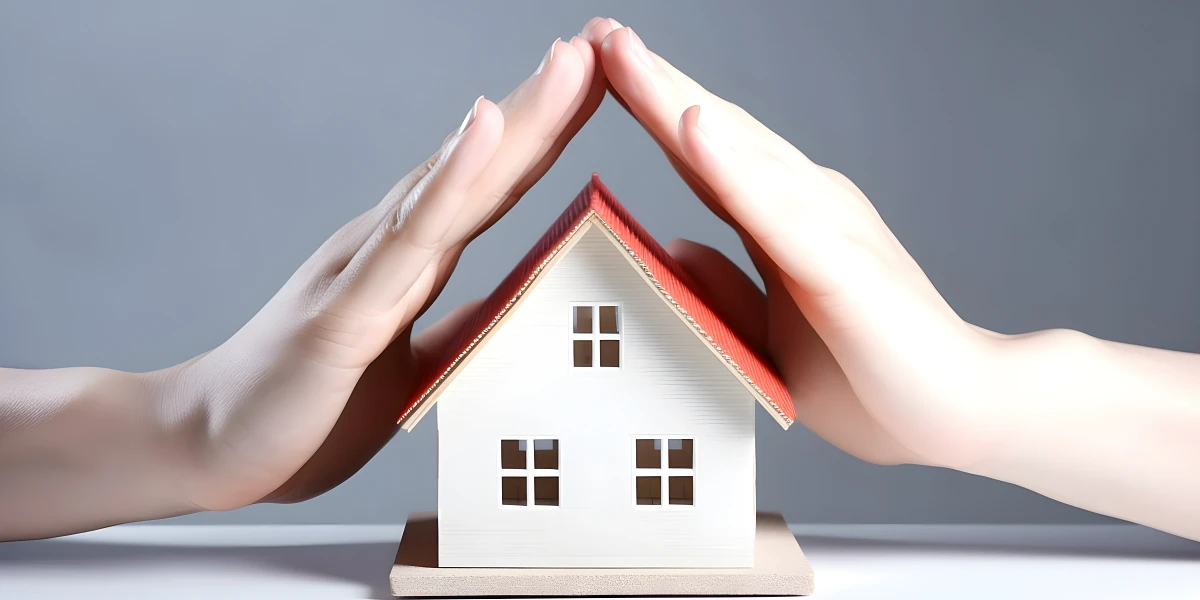 Unamos Créditos Infonavit: Manos protegiendo casa con techo rojo