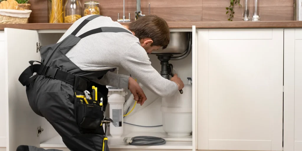 Mejoravit Repara: Hombre reparando fuga de agua